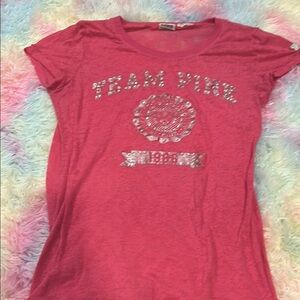 Vintage PINk light weight tshirt bling